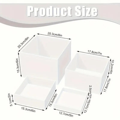 4pcs White Acrylic Display Stands