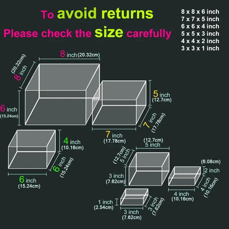 Transparent Acrylic Boxes for Display Stands