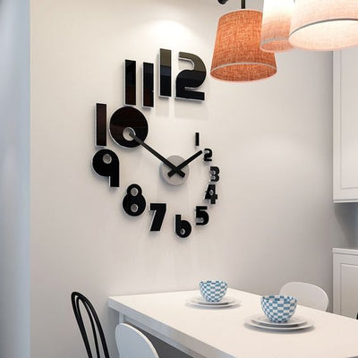 Frameless 3D DIY Numeral Wall Clock