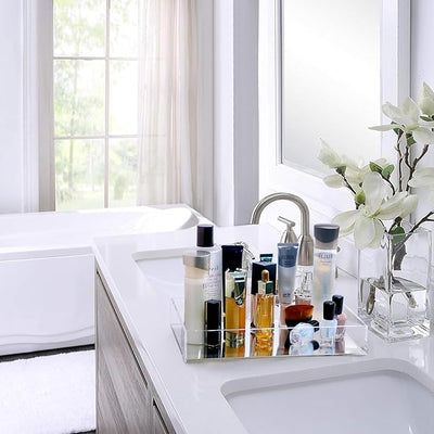 Vanity Tray, Multifunctional Decorative Tray with Smooth Mirror Decor