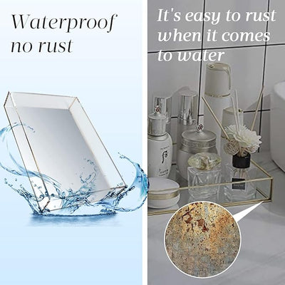 Vanity Tray, Multifunctional Decorative Tray with Smooth Mirror Decor