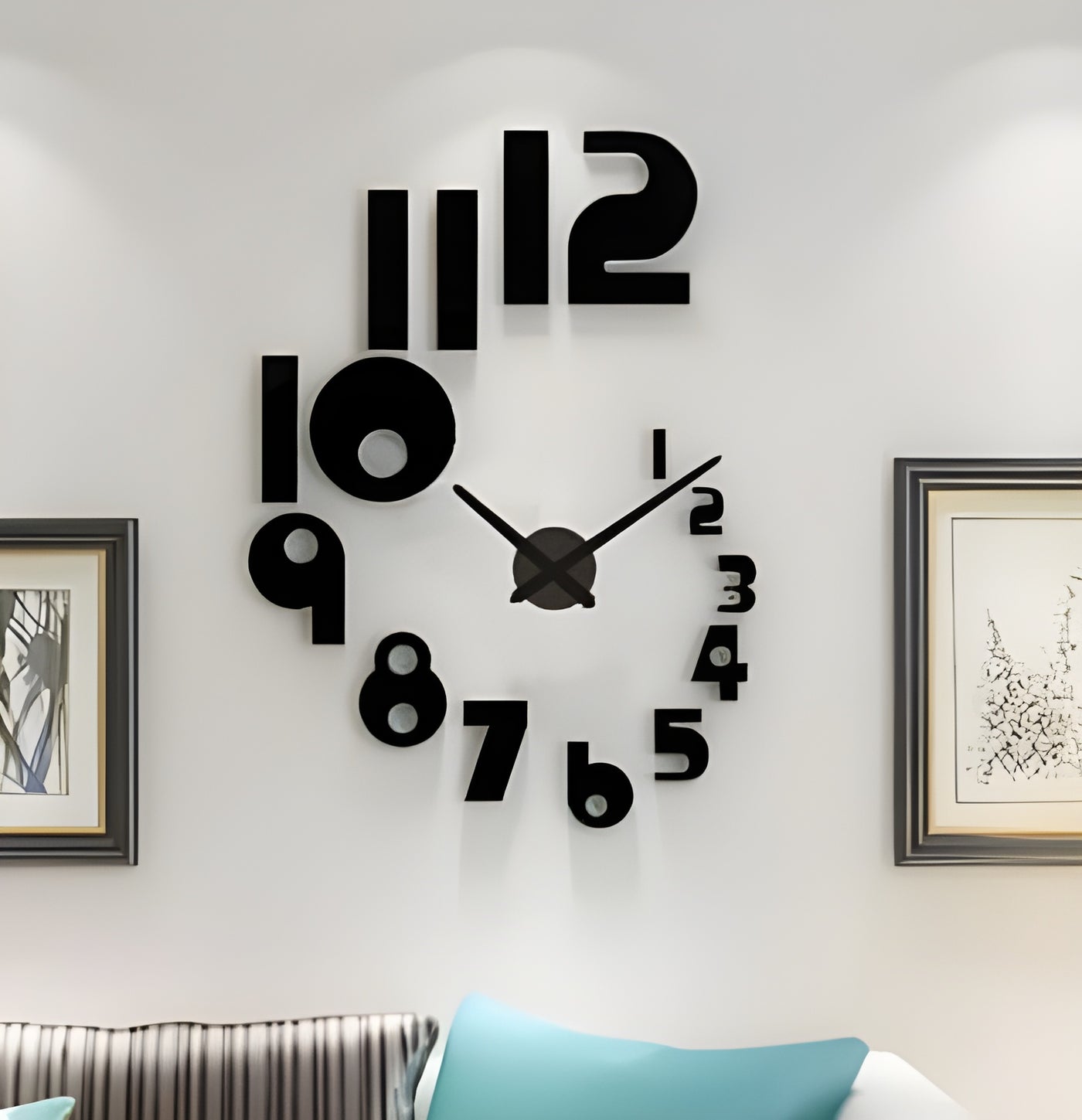 Frameless 3D DIY Numeral Wall Clock