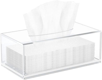 Acrylic Tissue Holder Box - Tissue Box Napkin Holder, Clear Box Cover