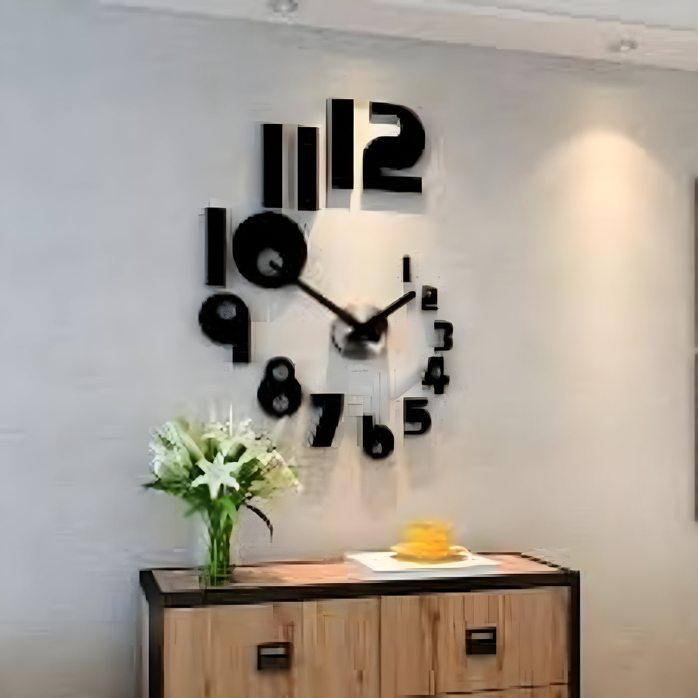 Frameless 3D DIY Numeral Wall Clock