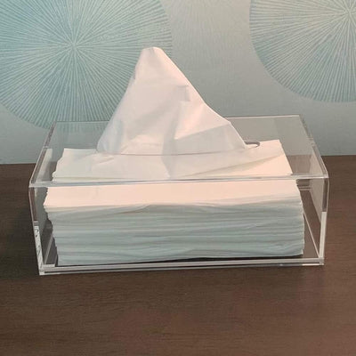 Acrylic Tissue Holder Box - Tissue Box Napkin Holder, Clear Box Cover