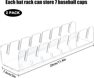 Acrylic Hat Stand for Baseball Caps Hat Holder Holds 14 Caps, No Installation Required