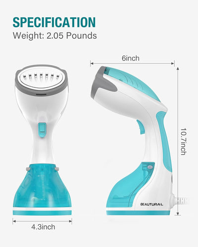 Handheld Garment Steamer with Removable Water Tank (1200W,260ml Tank)