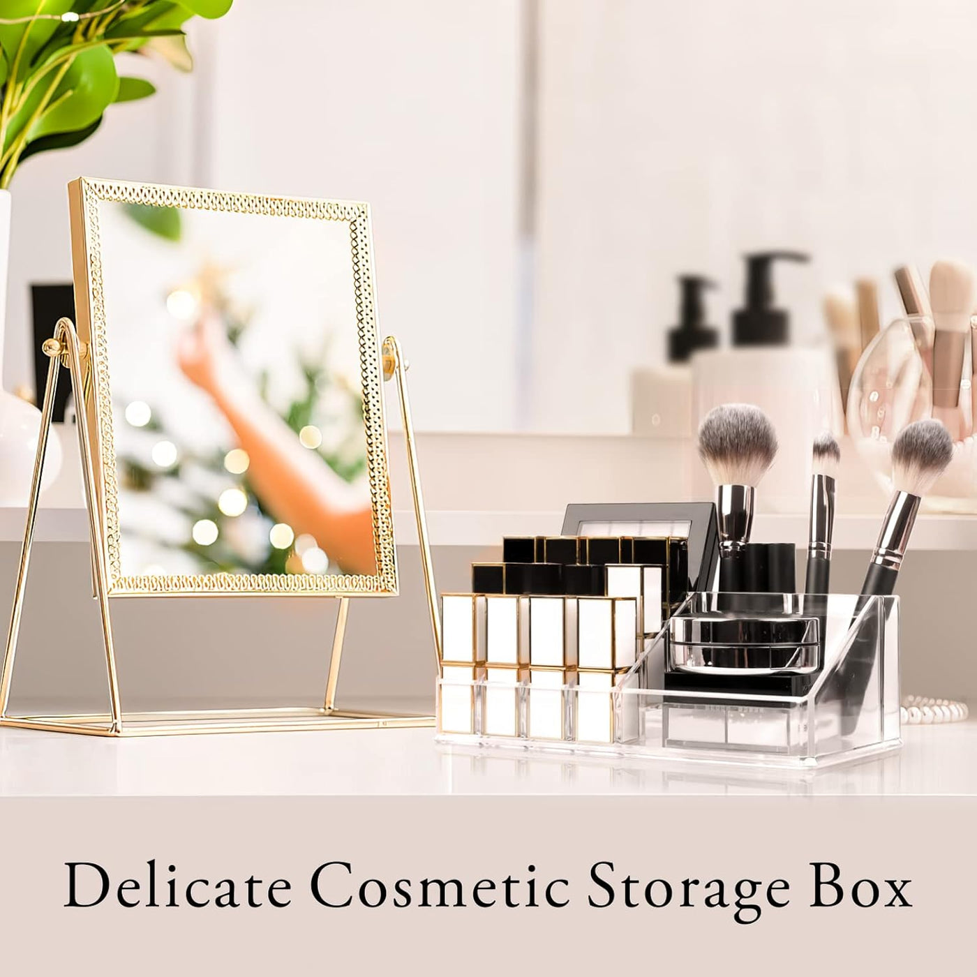 Makeup Organizer Lipsticks Organizer, Acrylic Cosmetic Storage with 16 Slots