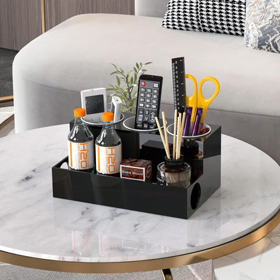 Hair Tool Organizer, Acrylic Holder for Blow Dryer/ Styling Tools/ Flat Irons/ Curling Irons/ Vanity Storage, Black Modern Countertop Stand