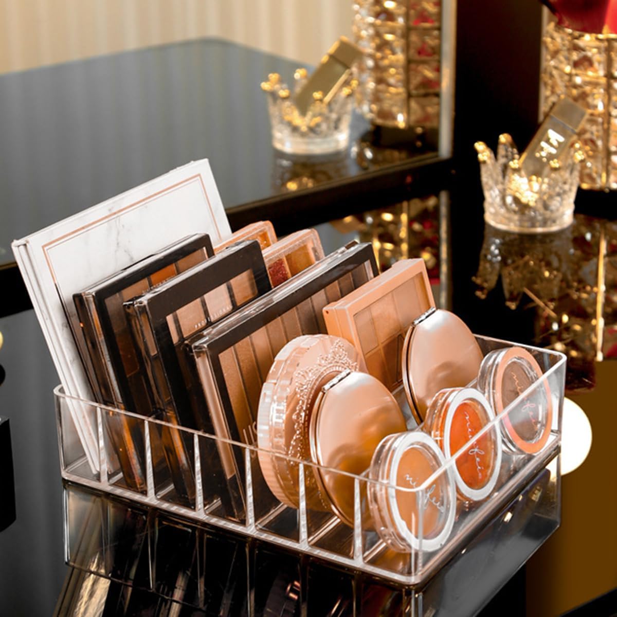 Acrylic Makeup Organizer Cosmetic Storage Display Boxes 7-Compartment