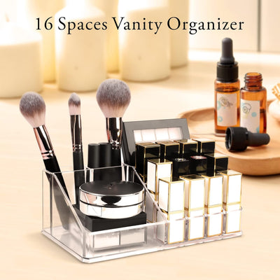 Makeup Organizer Lipsticks Organizer, Acrylic Cosmetic Storage with 16 Slots