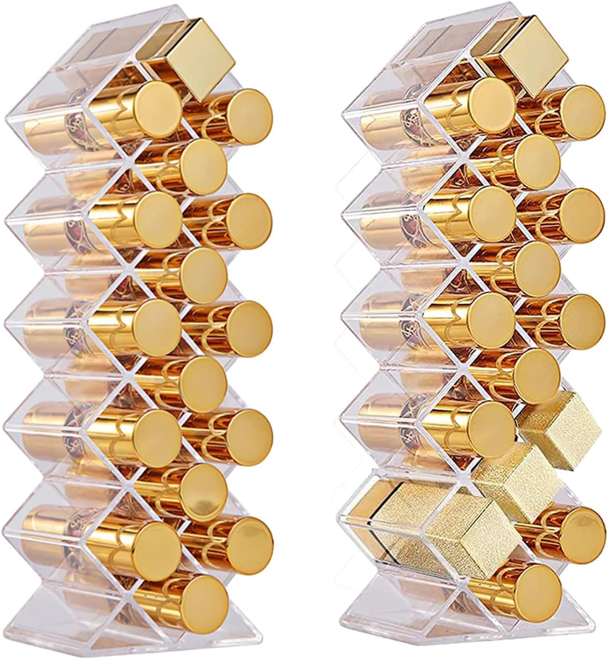 Lipstick Holder Organizer, 16 Spaces Acrylic Stackable Fish Shape Lipstick Tower (1 Pack)