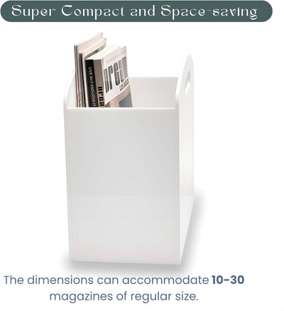 White Magazine Holder - Acrylic Magazine Rack Floor