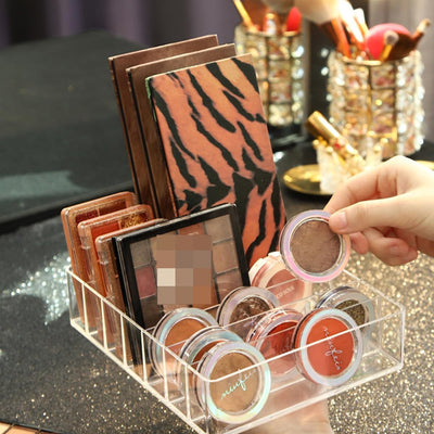 Acrylic Makeup Organizer Cosmetic Storage Display Boxes 7-Compartment