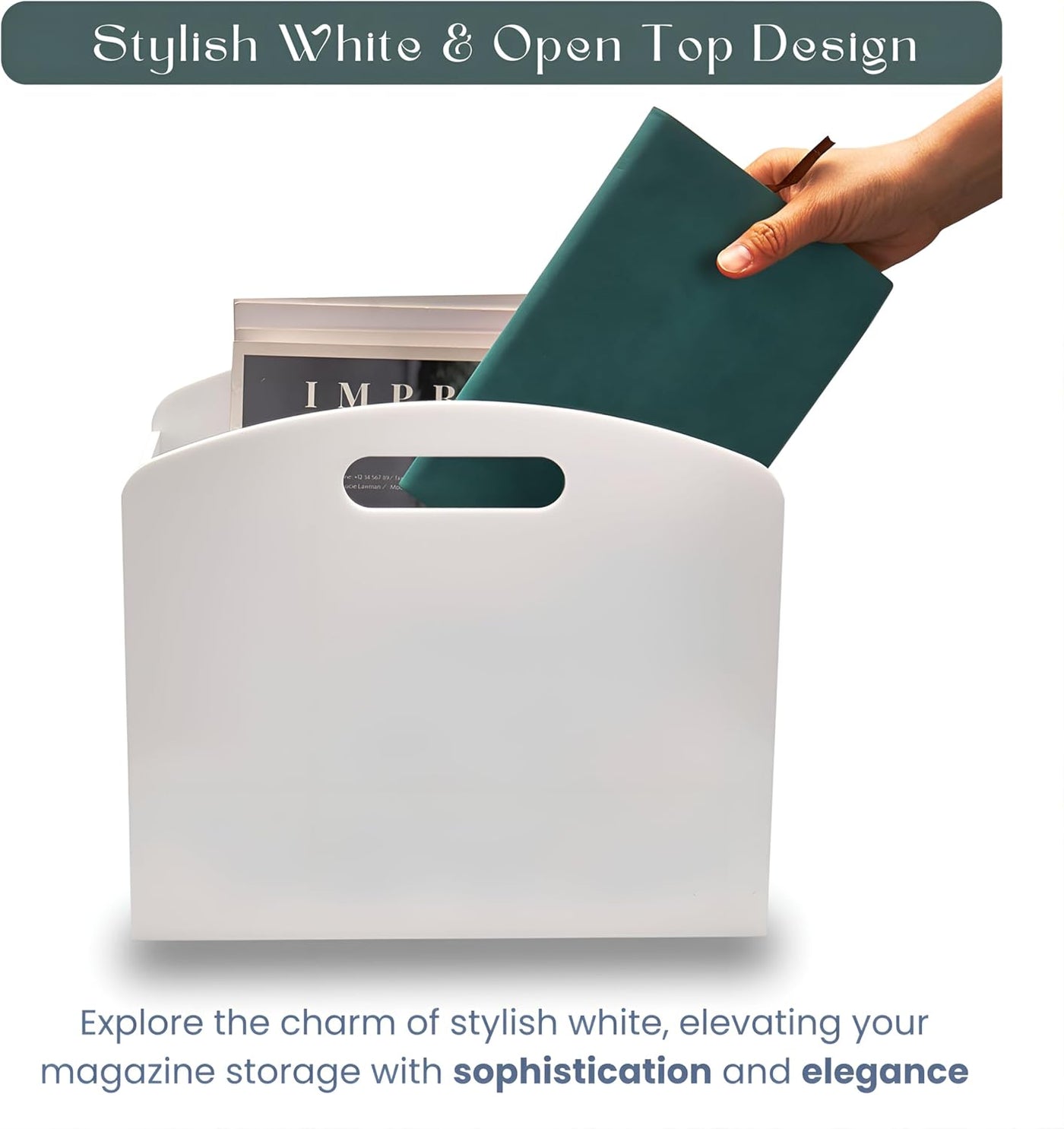 White Magazine Holder - Acrylic Magazine Rack Floor