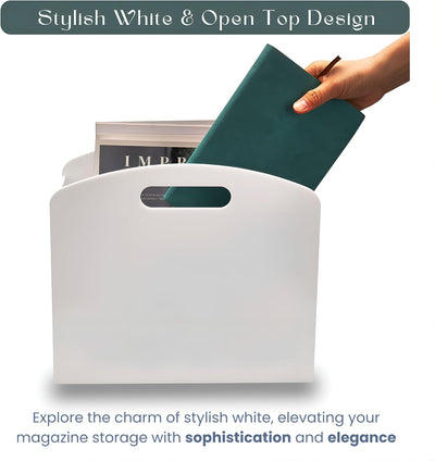 White Magazine Holder - Acrylic Magazine Rack Floor