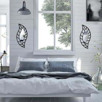 Decorative Leaf Mirror Art for Vanity