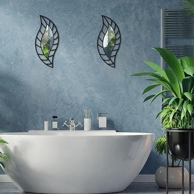 Decorative Leaf Mirror Art for Vanity