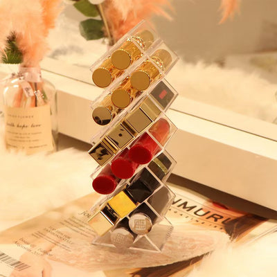 Lipstick Holder Organizer, 16 Spaces Acrylic Stackable Fish Shape Lipstick Tower (1 Pack)