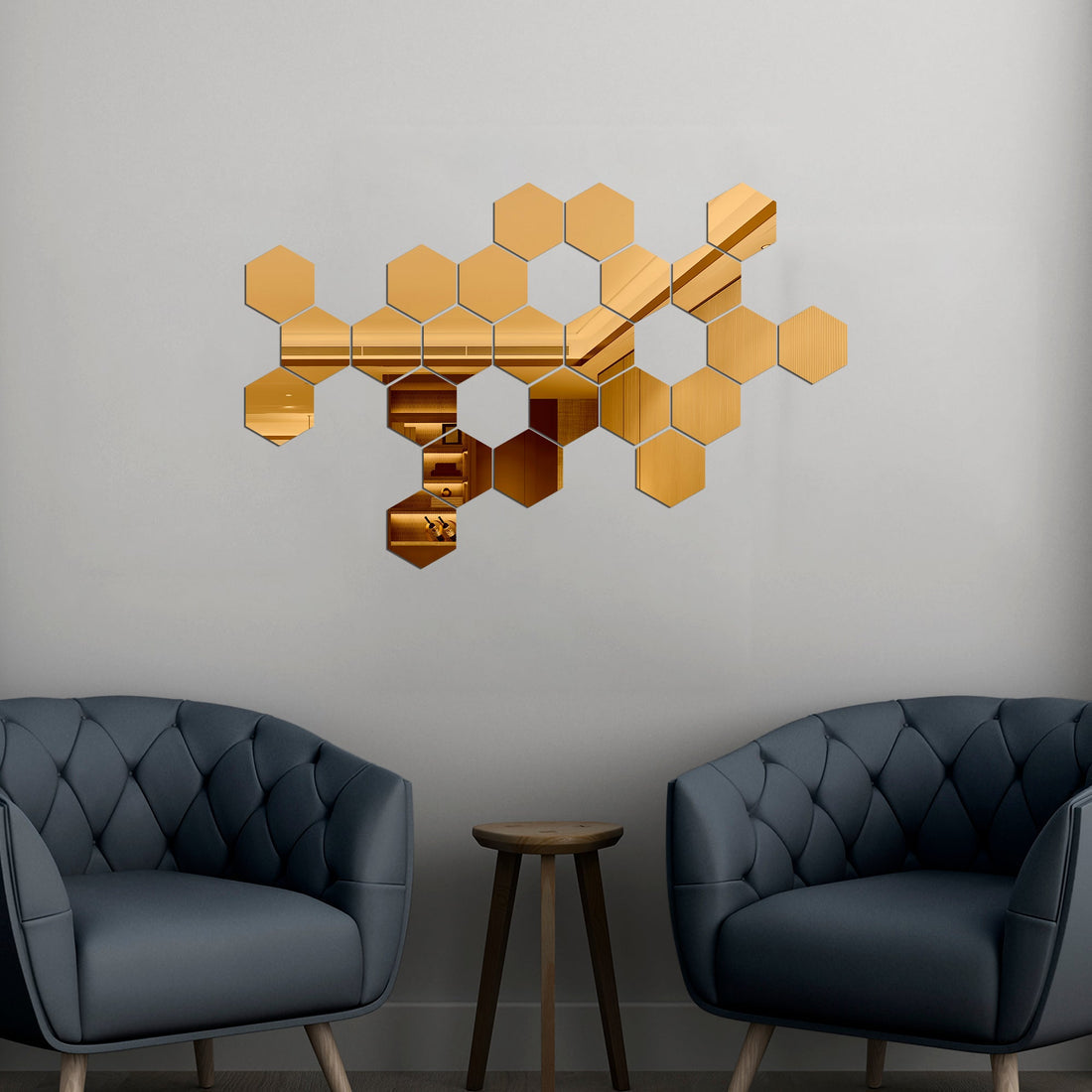 Acrylic Hexagon Mirror Wall Decor