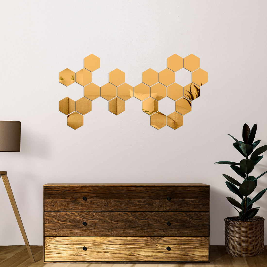 Acrylic Hexagon Mirror Wall Decor