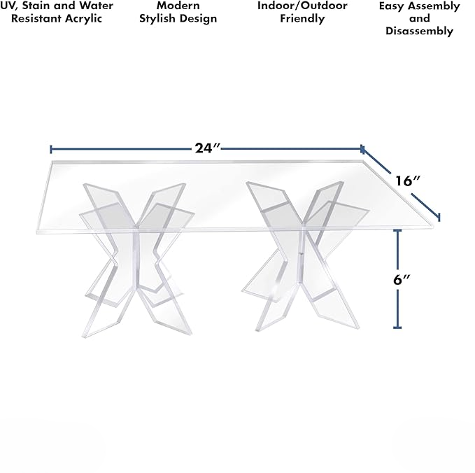 Acrylic Display Stand - Buffet Serving Tray Riser - Cupcakes, Pastries, Appetizers (Rectangle)