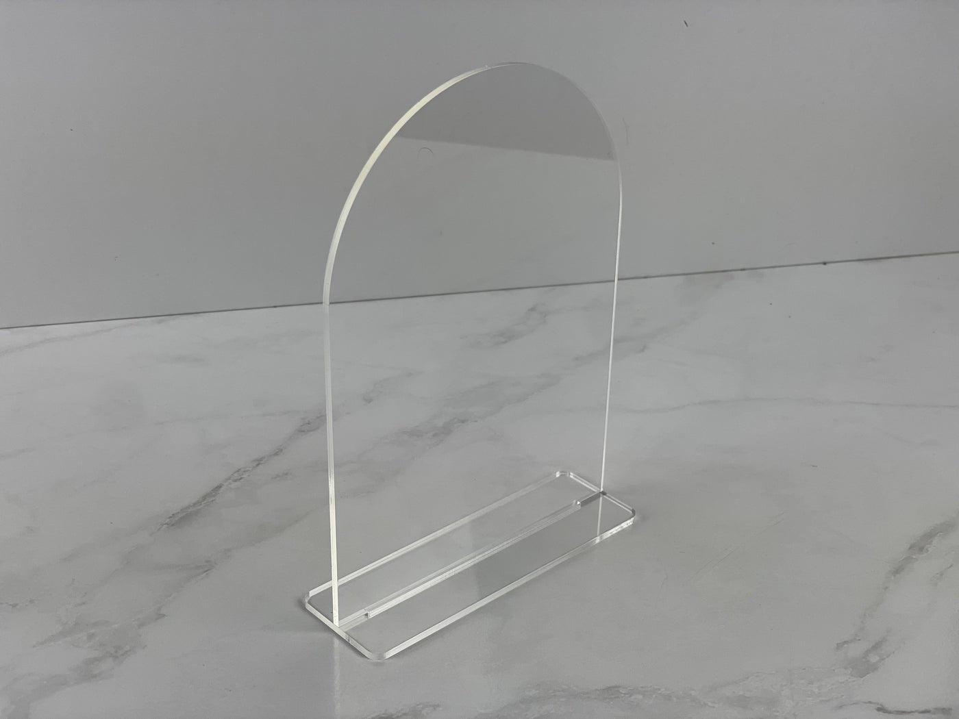 Clear Acrylic Arch Table Sign with Stand