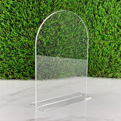 Clear Acrylic Arch Table Sign with Stand