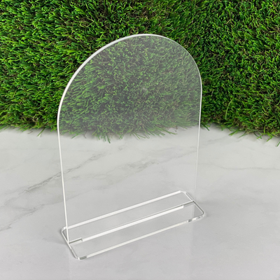 Clear Acrylic Arch Table Sign with Stand