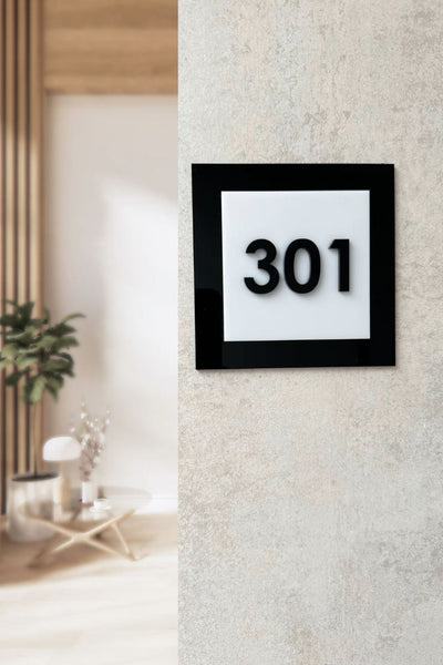 Custom Door Signs | Apartment Door Numbers | Premium Acrylic Personalized Door Number | 8" x 8"