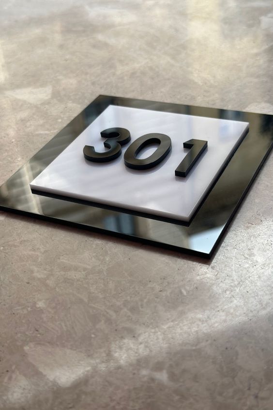 Custom Door Signs | Apartment Door Numbers | Premium Acrylic Personalized Door Number | 6" x 6"