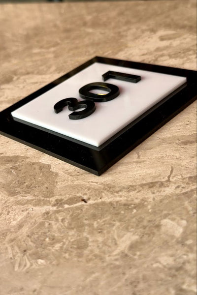 Custom Door Signs | Apartment Door Numbers | Premium Acrylic Personalized Door Number | 6" x 6"