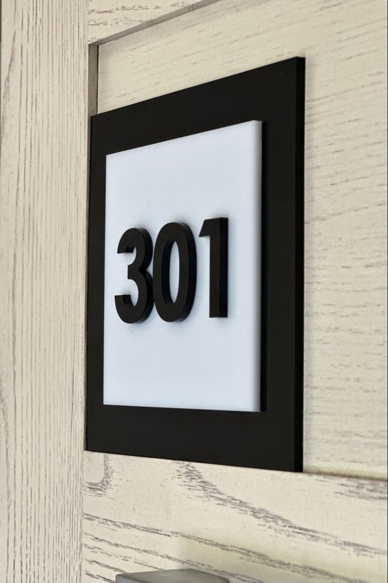 Custom Door Signs | Apartment Door Numbers | Premium Acrylic Personalized Door Number | 8" x 8"