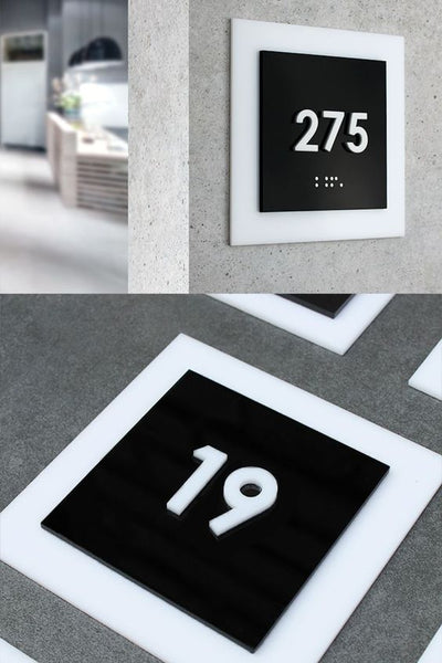 Custom Door Signs | Apartment Door Numbers | Premium Acrylic Personalized Door Number | 8" x 8"