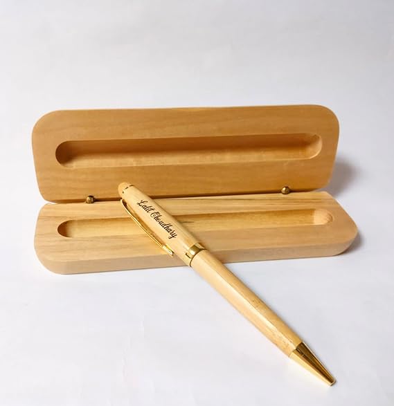 Personalized Wooden Pen and Case - Elegant Custom Gift for Any Occasion