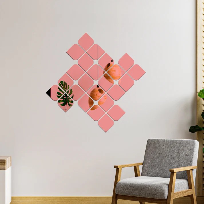 Acrylic Quadrilateral Mirror Wall Decor