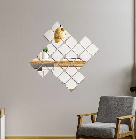 Acrylic Quadrilateral Mirror Wall Decor