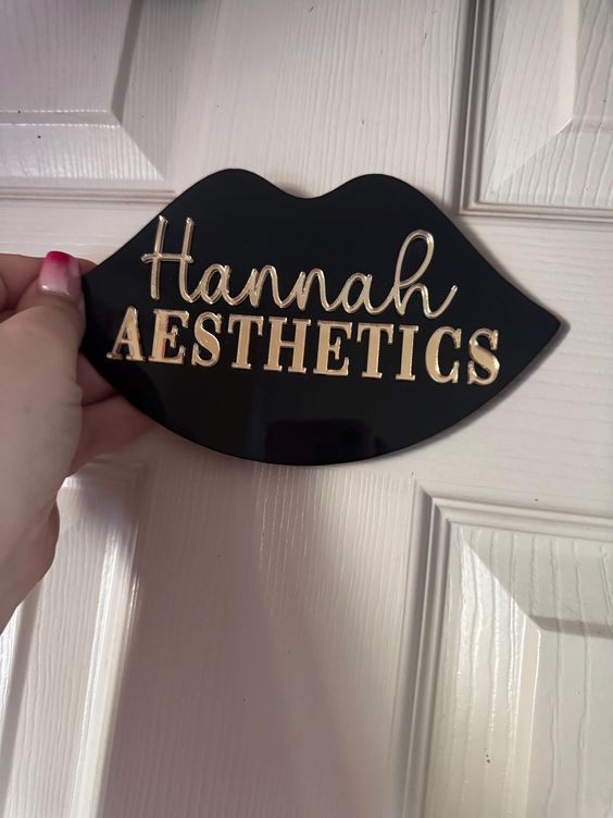 Salon Door Sign 3D Acrylic | Beauty Room Business Sign | Door Plaque Asthetics Lip Filler Signage