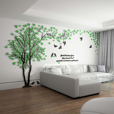 Tree Wall Decal 3D Living Room Green/Yellow Acrylic Best Decorative