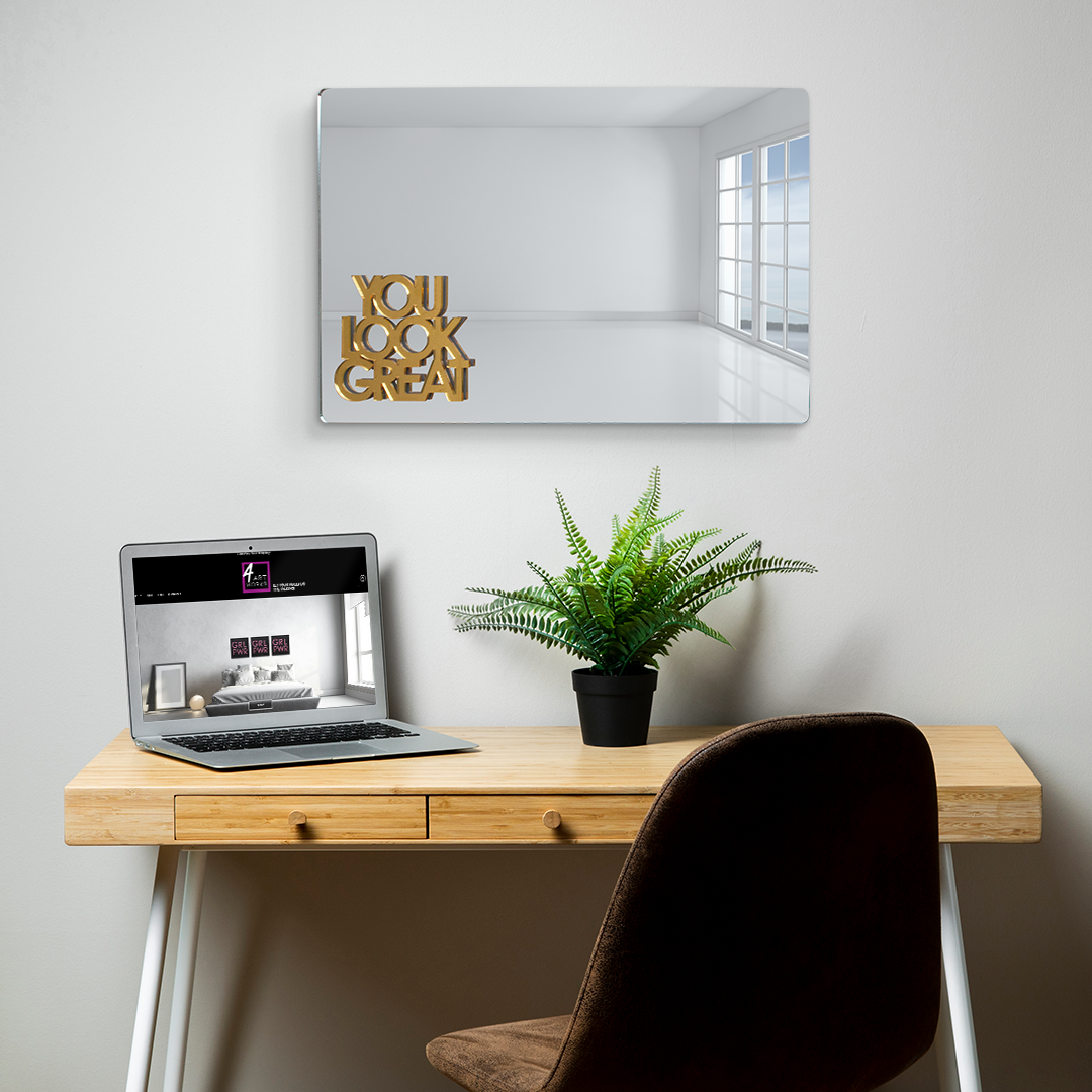 You Look Great Acrylic Mirror | 40cm x 60cm | 60cm x 40cm | Silver