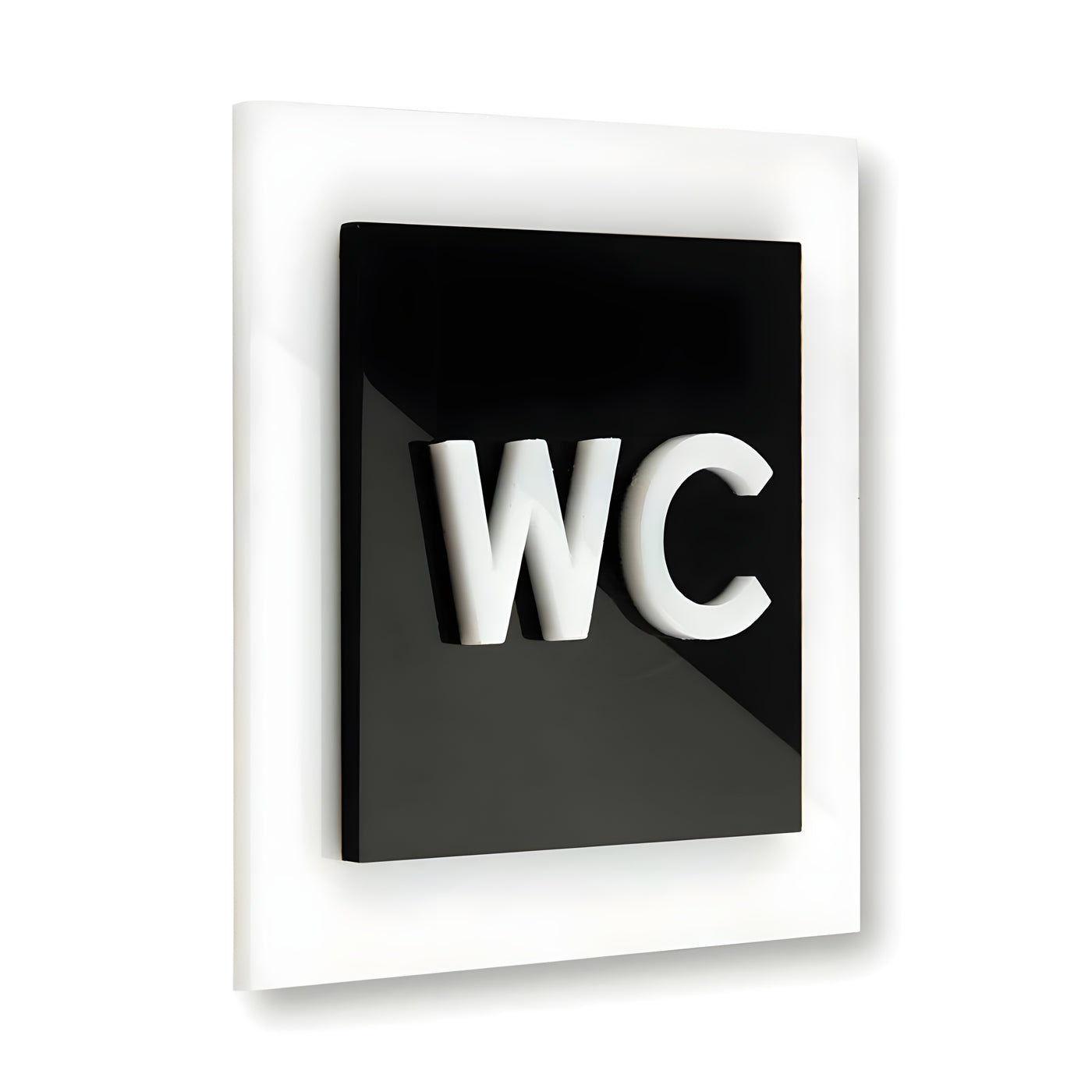 Acrylic WC Bathroom Sign - Simple Design for Quite Luxury Hotels