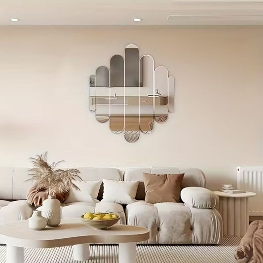 DIY Mosaic Decorative Mirror – Bohemian Style, Self-Adhesive Acrylic Wall Decor
