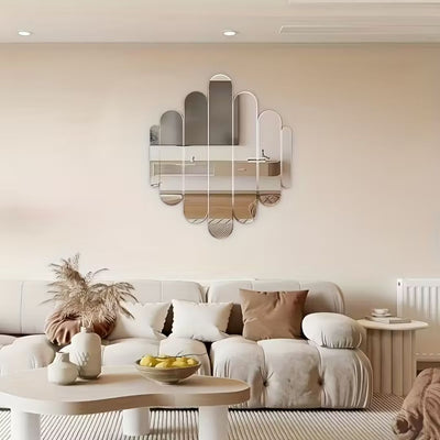DIY Mosaic Decorative Mirror – Bohemian Style, Self-Adhesive Acrylic Wall Decor