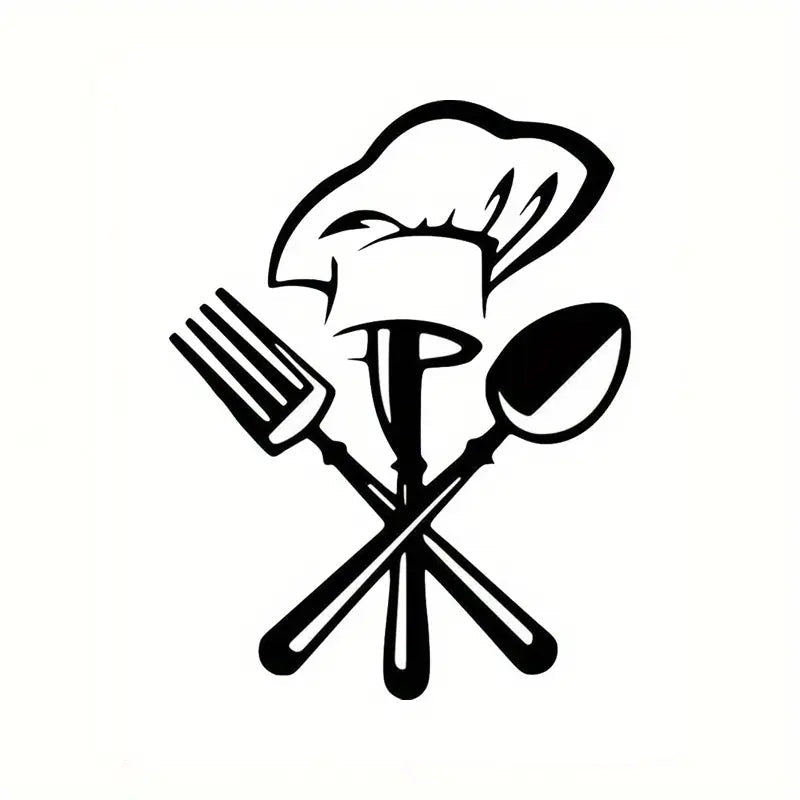 Chef Hat & Utensils Decal - Kitchen & Dinning Wall Decor