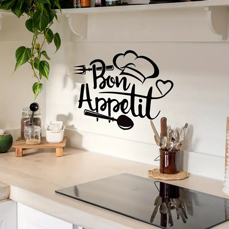 Chef's Cap With Fork & Spoon - Beautiful Kitchen Wall Decal - Best For Home & Restaurant