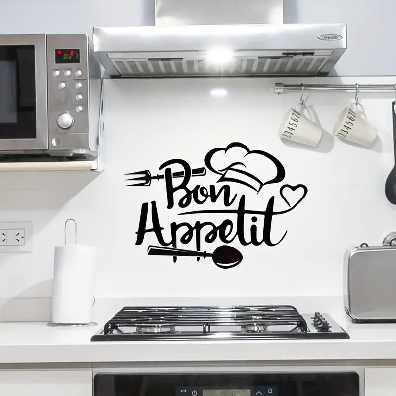 Chef's Cap With Fork & Spoon - Beautiful Kitchen Wall Decal - Best For Home & Restaurant