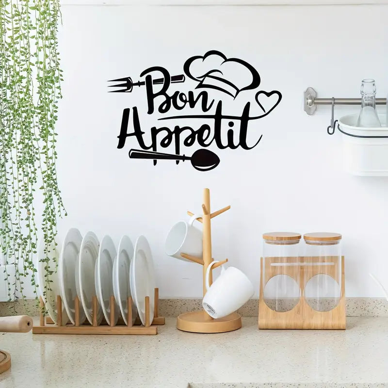 Chef's Cap With Fork & Spoon - Beautiful Kitchen Wall Decal - Best For Home & Restaurant