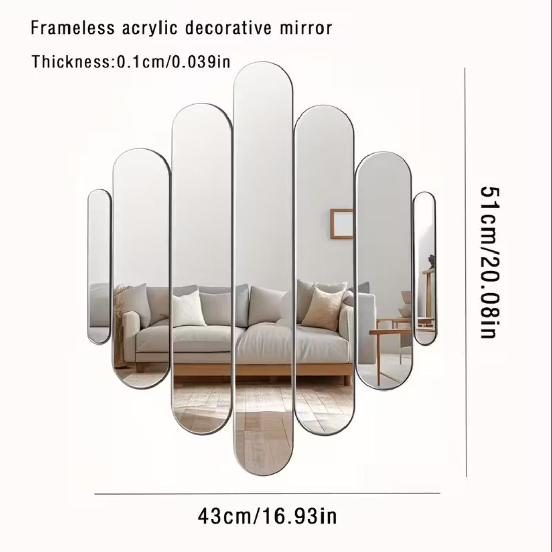 DIY Mosaic Decorative Mirror – Bohemian Style, Self-Adhesive Acrylic Wall Decor