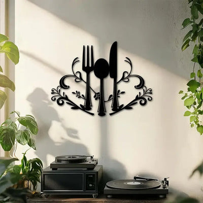 Fork and Spoon Kitchen & Dining Room Wall Art - Home Decor