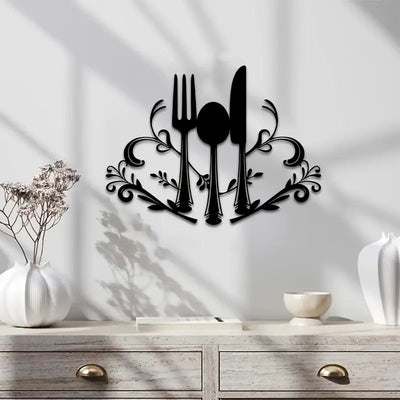 Fork and Spoon Kitchen & Dining Room Wall Art - Home Decor